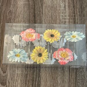 Colorful Floral Shower Curtain Hooks